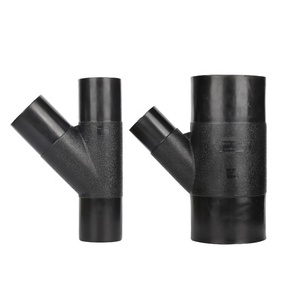 ISO 4427 HDPE 45 Branche Y Té Raccords <span class=keywords><strong>de</strong></span> tuyauterie Connexion à souder PN16 Moulage à l'eau Traitement des tubes en plastique Tête fabriquée en Chine - Product Image 1