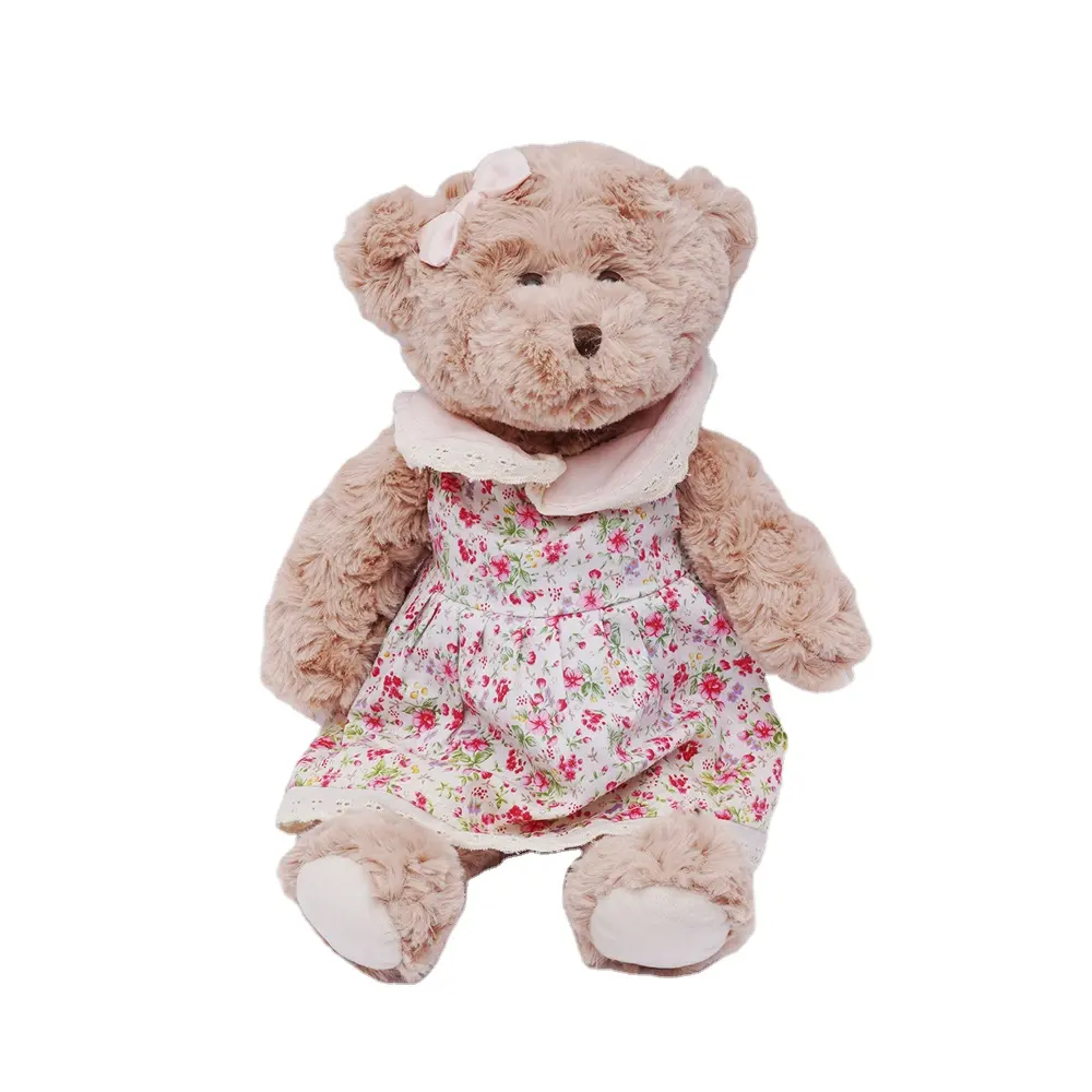 Sleeping Mate Stuffed Plush Animal Toys Wear floral skirt plush bear spring series stuffed toy 3 colour plush bear for gifts