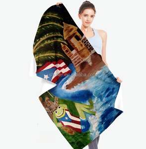 Toalla de Playa con la Bandera de Puerto Rico, Secado Rápido, Absorbente, Ultra Suave, para Viajes y Baño, con el Mensaje 'I Love My Puerto Rico Mom' - Product Image 3