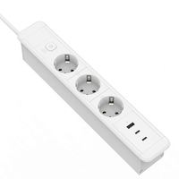 Panneau de bureau en alliage d'aluminium intégré Prise de courant standard européenne avec interrupteur de charge rapide USB 65W