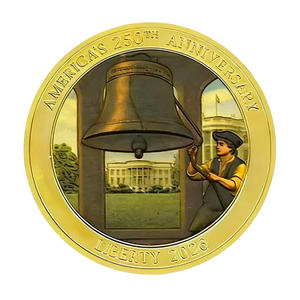 Pièce commémorative de collection américaine, thème du 250e anniversaire de la <span class=keywords><strong>D</strong></span>éclaration <span class=keywords><strong>d</strong></span>'Indépendance, avec peinture artisanale sur parchemin à plume - Product Image 2