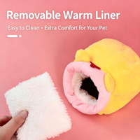 Nid en coton chaud pour hamster CHUUYU PET, design mignon ours doré, tailles S/M/L, garde au chaud toute l'année