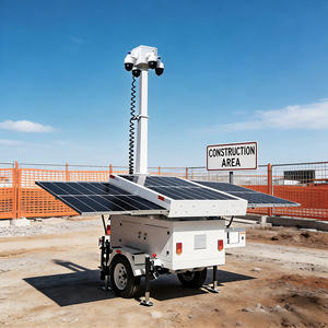 Remorque de sécurité CCTV à énergie solaire <span class=keywords><strong>avec</strong></span> caméras PTZ en option pour la surveillance à distance des chantiers de construction - Product Image 1