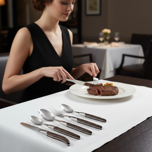 Ensemble de couverts <span class=keywords><strong>Laguiole</strong></span> en acier inoxydable de style original, <span class=keywords><strong>couteau</strong></span> à steak, cuillère, <span class=keywords><strong>fourchette</strong></span>, 5 pièces, avec manche en bois et boîte cadeau - Product Image 5