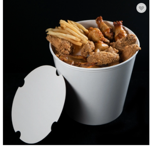 Emballage alimentaire réutilisable, pièces, personnalisé, pour soupe au pop-corn, crème glacée, <span class=keywords><strong>poulet</strong></span> frit, seau en papier blanc avec couvercle, vente en gros - Product Image 3