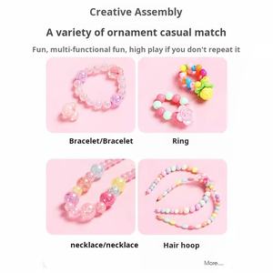 Fatto a mano fai da te in plastica gioielli perline Puzzle Set per bambini collana di perline e bracciale per le ragazze - Product Image 4