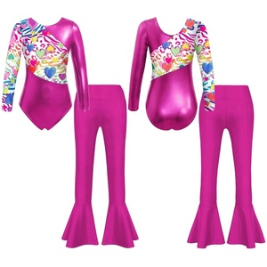 Maillot de Baile de Salón para Niñas de 6 a 14 Años con Pantalones Acampanados, para Gimnasia, Entrenamiento, Danza Contemporánea, Danza Estándar y Competencia - Product Image 3