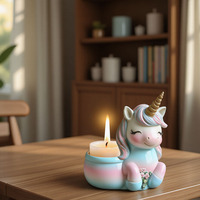 Moule en silicone Candyer Licorne pour bougie, pot en plâtre, idéal pour la décoration d'ornements d'aromathérapie DIY à la maison, moule pour pot de fleurs en ciment