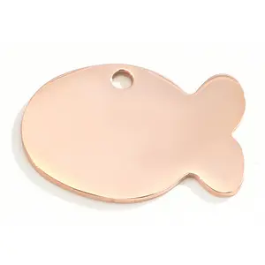 Em branco Sublimação Metal Fish Pet Name Id Código Qr Dog ou Cat Tag Para Gravação Colar