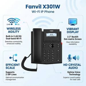 Téléphone IP Wi-Fi 5G X301W double bande 2.4G/5G avec écran rétroéclairé, conférence 6 voies, compatible <span class=keywords><strong>casque</strong></span> EHS, téléphone VoIP SIP - Product Image 2