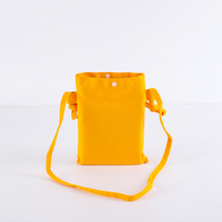 Tas Selempang Mini Kanvas Logo Custom Warna Solid Sederhana Kantong Ponsel Wanita Tas Bahu Santai