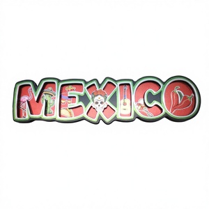 Aimants souvenirs en bois MDF à impression feuille d'aluminium double couche promotionnels pour le Mexique - Product Image 3