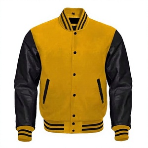 Chaqueta de béisbol varsity para hombre de lona gruesa con estampado por descarga, diseño de oveja y cierre de botones, diseño de moda - Product Image 1