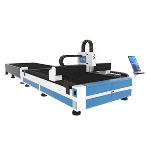 China Shangdong Pengwo G1530f-B Small 1500w Exchange Platform Cnc Fiber Laser Cutting Machine