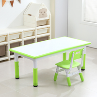 Ensemble table et 6 chaises modernes pour enfants, hauteur réglable, bureau ergonomique en plastique pour l'école et la chambre