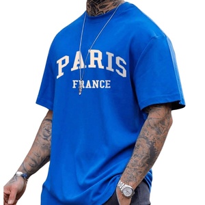 T-shirt d'été vintage respirant et anti-plis à col rond et manches courtes avec imprimé graphique et lettres surdimensionnées pour jeunes hommes - Product Image 3