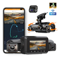 Caméra de tableau de bord DVR 4 canaux avec écran IPS, contrôle par application WiFi, caméra de rétroviseur, détection de mouvement SDK, vision nocturne, garantie 1 an