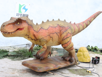 Dinosaure T-Rex animatronique télécommandé à monnayeur, avec revêtement en silicone et structure en acier, pour parcs d'aventure à thème rugissant