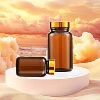 Bocal en verre à large bouche pour médicaments et gouttes oculaires avec bouchon à vis et diffuseur d'anches-Différentes tailles (65ml-500ml)
