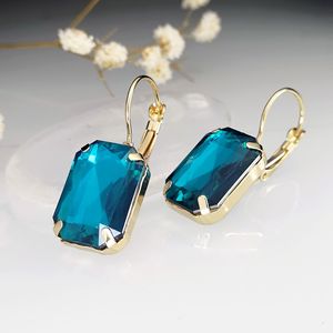Orecchini Pendenti Geometrici Ottagonali con Dettaglio in Pietra Decorativa, Stile Minimalista, Accessori di Moda per Donne - Product Image 4