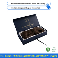 Empaque de Alta Gama para Pelucas, Biodegradable e Impermeable, con Lámina Dorada y Protección UV, para Pequeñas Empresas de Pelucas, MOQ 50