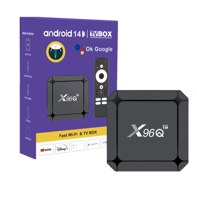 2025 New Model RK3518 Chip X96Q Android 14 Smart TV Box 4K Ott Media Player 5G WiFi 6 Voice Remote 2GB RAM 16GB ROM Set Top Box