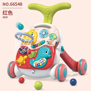 Table d'activités multifonctionnelle 2-en-1 pour bébé : trotteur éducatif et poussette jouet pour l'apprentissage de la marche - Product Image 6