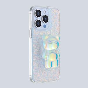 Resin Bear <b>Phone</b> Grip <b>Holder</b> Clear Glitter Shockproof TPU Hard PC <b>Phone</b> Case for iphone 15 Pro Max Case - Product Image 6