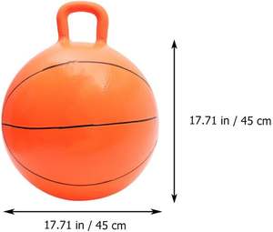 Pelota de baloncesto con tolva de PVC para niños de 45cm, pelota de salto inflable para ejercicio de equilibrio, mango de salto para aula, escuela, parques acuáticos - Product Image 5