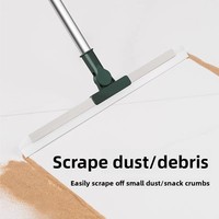 Balai multifonctionnel à long manche télescopique avec raclette en silicone, balai magique pour nettoyer les sols, raclette pour nettoyage à sec et humide