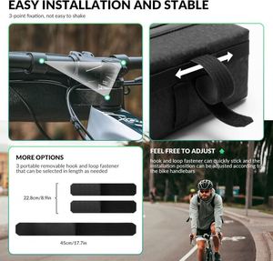 Échantillon gratuit : Sacoche de guidon de vélo imperméable avec bandes réfléchissantes et fermeture éclair étanche - Product Image 2