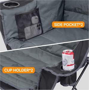 كرسي حديقة خارجي حديث من كيجي، كرسي مزدوج قابل للطي من المعدن للتخييم والحدائق والمتنزهات والأثاث الخارجي - Product Image 4