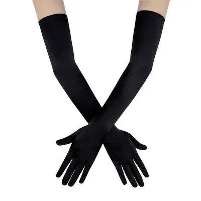 55cm de long adolescent fille club porter des gants en Satin Performance de mariage élégant balle gants vêtements accessoires gants de danse