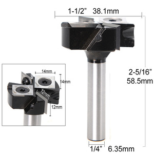 Chèn-phong cách spoilboard bề mặt Router bit vonfram thép mini spoilboard phẳng rabbeting Router bit 4 Carbide chèn - Product Image 4