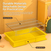 Bac à litière pour chien pour chiens de taille moyenne et grande, anti-éclaboussures, toilette pour animaux détachable et facile à nettoyer, bac à couches pour chien, cage pour animaux