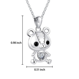 Isunni de plata esterlina oso de peluche corazón colgante de urna de Memorial cremación urna Collar para amaba una cenizas - Product Image 2