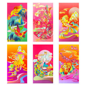 Enveloppes rouges du Nouvel An chinois, impression dorée, cartes de vœux rectangulaires en papier 90x170mm avec option de logo - Product Image 5