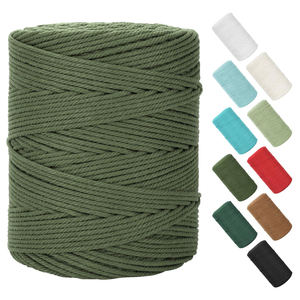 Cuerda de Algodón Trenzada para Macramé, Económica, de 1mm, 2mm, 3mm, 4mm, 5mm, 6mm y 8mm, para Decoración de Paredes y Manualidades - Product Image 3