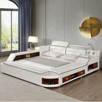 Chambre à coucher moderne lit multifonctionnel avec massage lit double design avec rangement