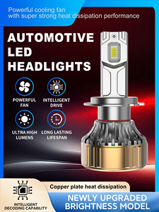หลอดไฟหน้ารถยนต์ LED H7 30000LM 6000K 12V แผ่นทองแดงพร้อมพัดลมระบายความร้อน อัพเกรดสำหรับการติดตั้งเพิ่มเติม - Product Image 1
