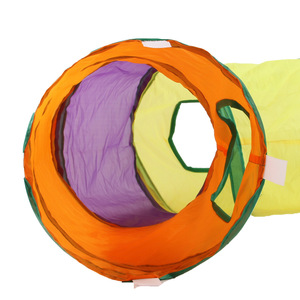Tunnel per Gatti Componibile a Forma di L, Pieghevole e Ripiegabile, Design Arcobaleno - Product Image 4