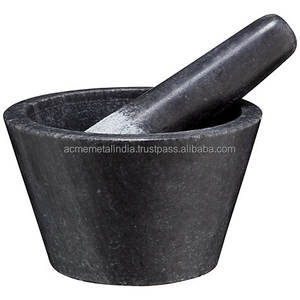 Mortero de mármol y Metal de calidad superior hecho a mano diseño elegante molienda hierbas especias madera latón materiales modelo nueva caja - Product Image 3