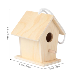 Ahşap el yapımı ışıklı dekoratif asılı kuş evi ve yuva DIY yaratıcı kuş besleyici kapalı açık hava bahçe dekorasyonu - Product Image 3