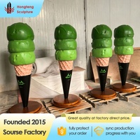 Estatua de Helado 3D Moderna y Personalizada de Fibra de Vidrio, Estatua de Resina para Decoración de Tiendas de Helados, Centros Comerciales y Exteriores