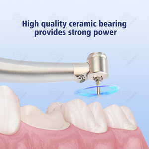 Pieza de mano dental de fibra óptica de alta velocidad con cabezal mini, doble luz LED, turbina dental y un solo spray de agua para niños - Product Image 3