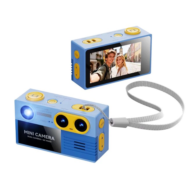 New Arrival 4K UHD Keychain Compact Camera Mini Dual Cameras with 1.97" IPS Screen Auto Focusing Vlog Camera for Travelling