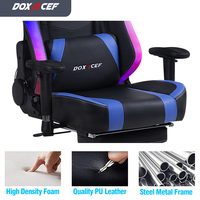 Chaise de jeu Led RGB Chaise de jeu d'ordinateur Chaise de jeu de course de massage en cuir Pu avec lumières