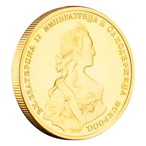 Ekaterina II rusya 1741 hatıra sikke altın kaplama koleksiyonu yaratıcı hediye rus çift kafaları kartal hatıra parası - Product Image 5