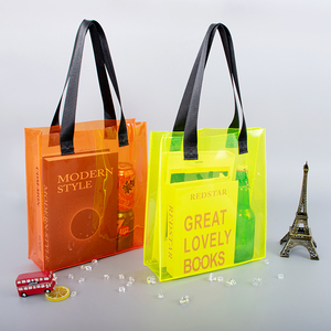 Wholesale Promotion Women Customized Printed Waterproof Plastic Transparent clear Pvc Tote Bag