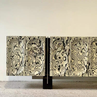 Meuble TV et Meuble Mural d'Entrée en Bois Massif Style Vintage, Design Artistique, Vente Directe Usine, Personnalisable
